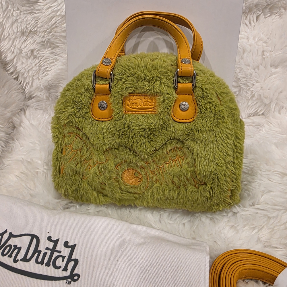 Von Dutch Lime Green and Mustard Mini Bag